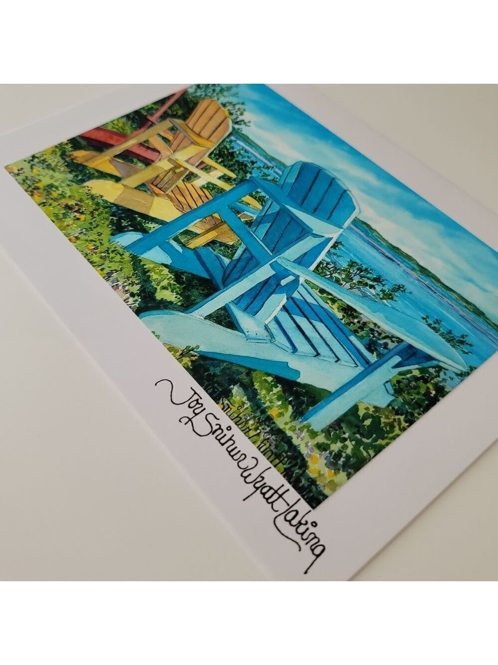 Art Print Jo Laking Lawn Chairs Glossy Print on Greeting Card #0178 - Picture 2 of 5